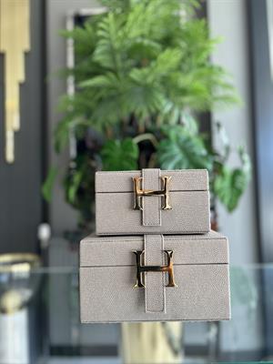 2Lİ DERİ DEKORATİF KUTU-VİZON