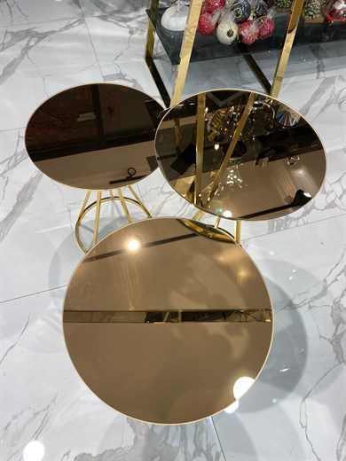 3LÜ GOLD RENK ZİGON SEHPA