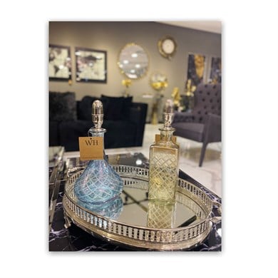 Dekoratif Sarı Cam Şişe| 31x8Cm