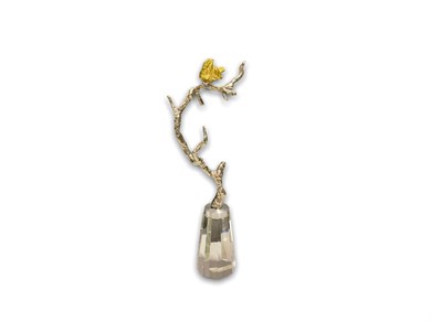 Kuşlu Metal Kristal Ayaklı Obje|38Cm