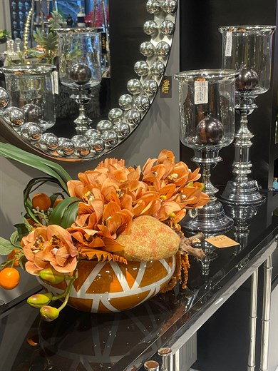 TURUNCU ARANJMANLI VAZO