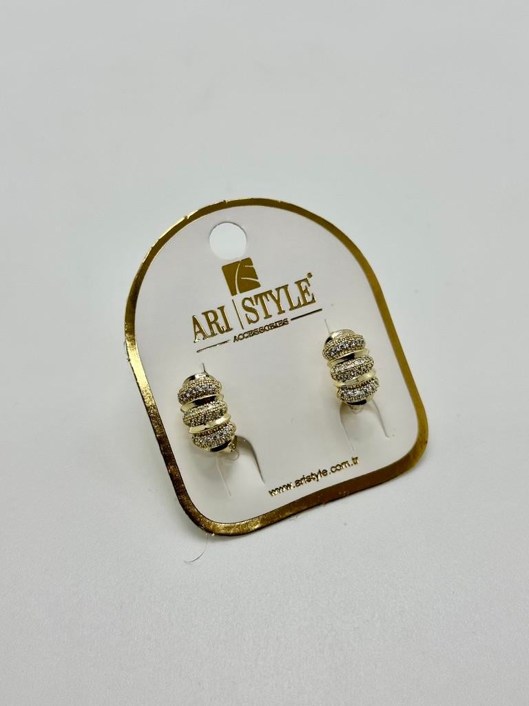 14K Altın Kaplama Taşı KüpeBZ0979