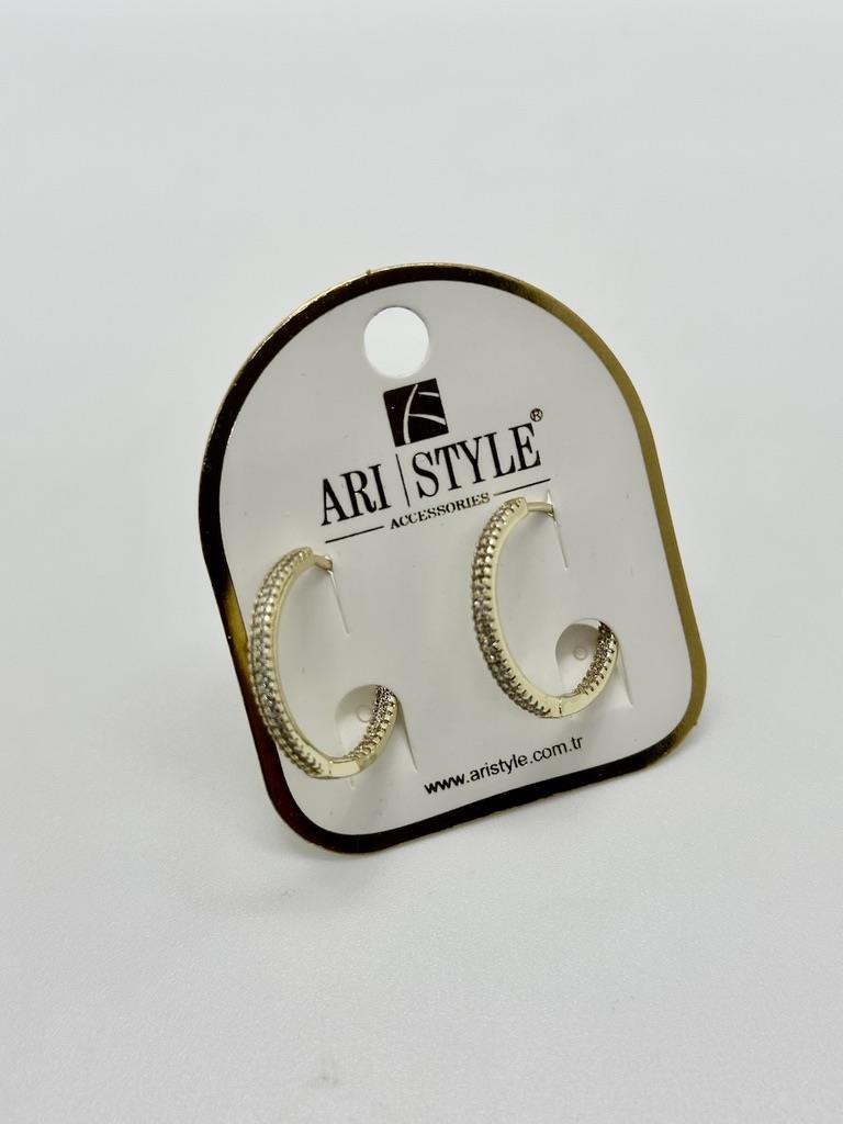 14K Altın Kaplama Taşlı Küpe BZ 0242