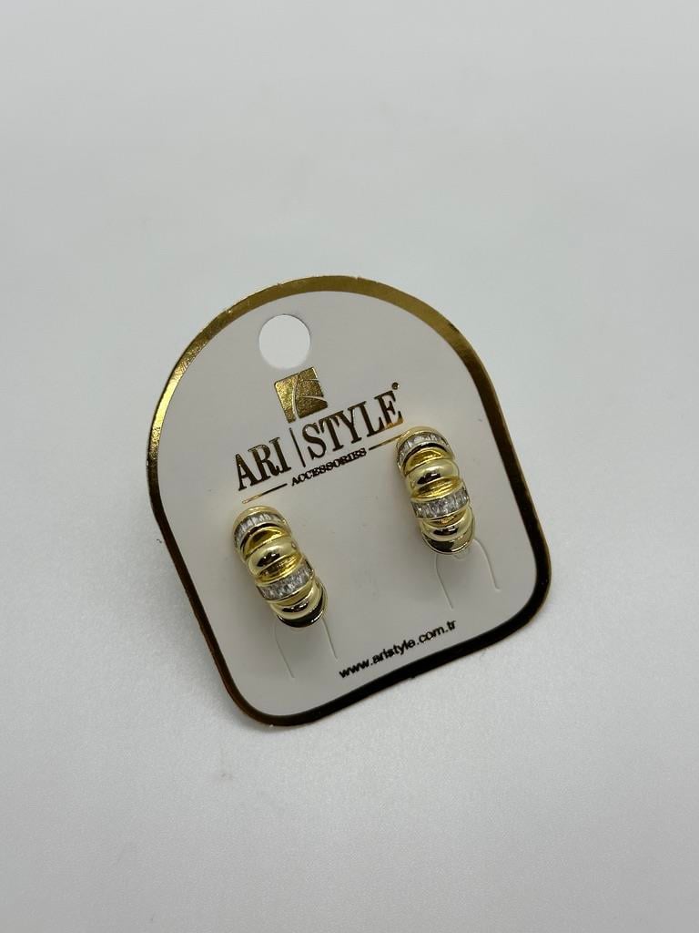 14K Altın Kaplama Taşlı Küpe BZ0156