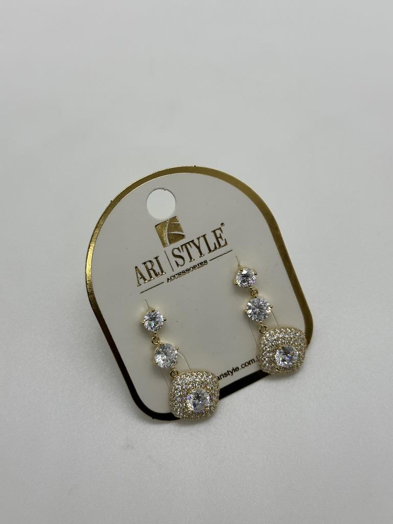 14K Altın Kaplama Taşlı Küpe BZ0162