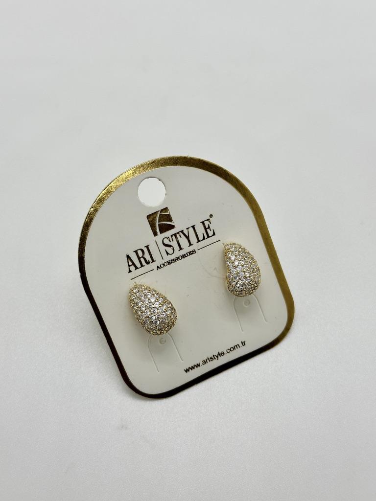 14K Altın Kaplama Taşlı Küpe BZ0166