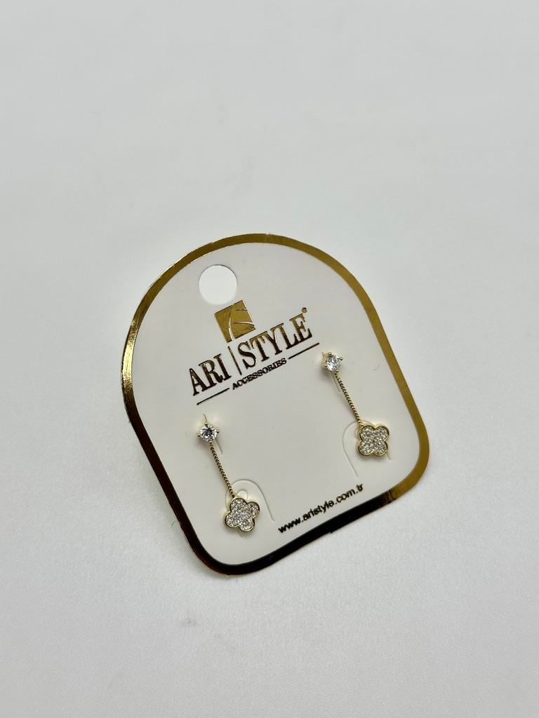14K Altın Kaplama Taşlı Küpe BZ0186