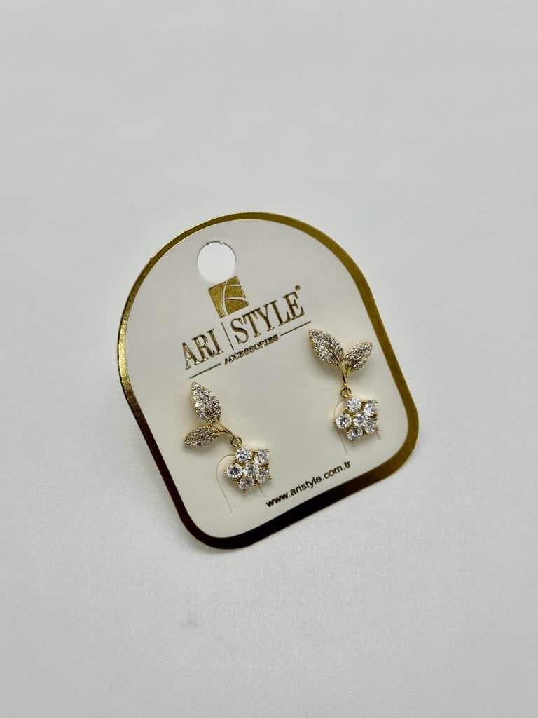 14K Altın Kaplama Taşlı Küpe BZ0197