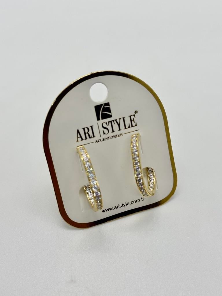 14K Altın Kaplama Taşlı Küpe BZ0243