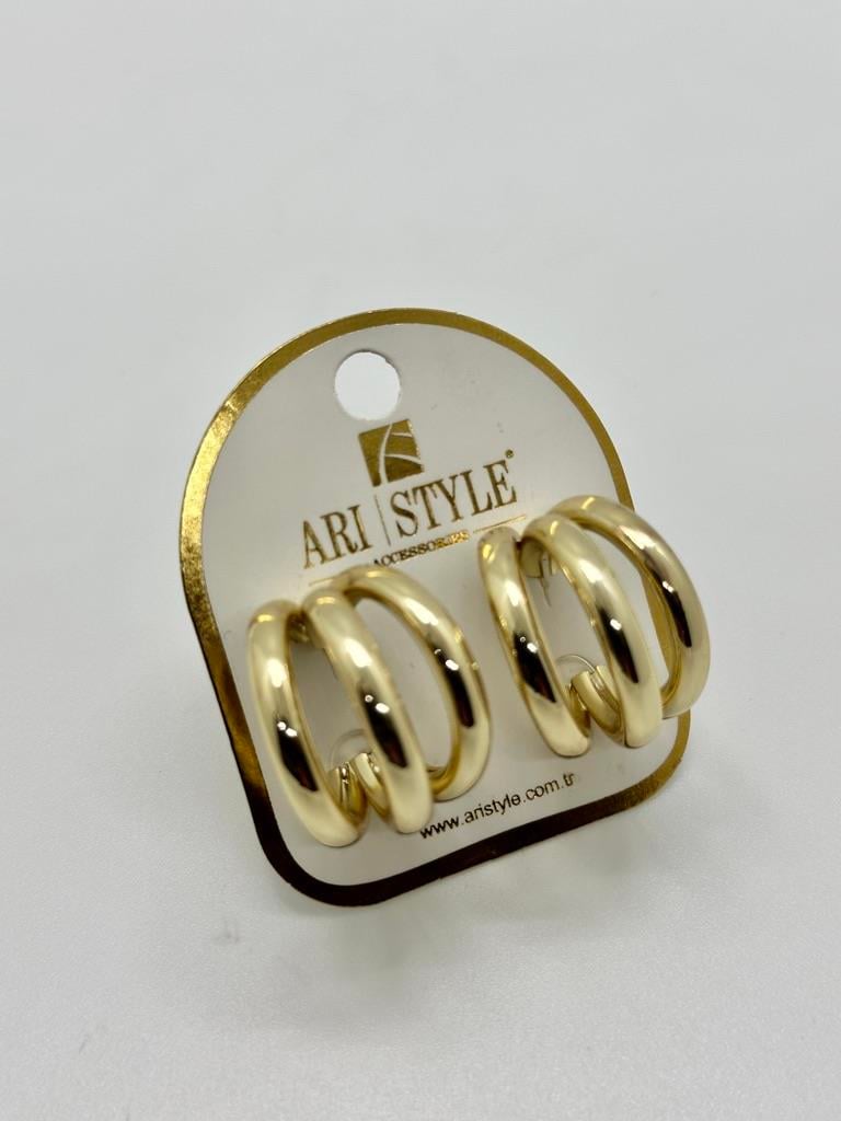14K Altın Kaplama Taşlı Küpe BZ0356