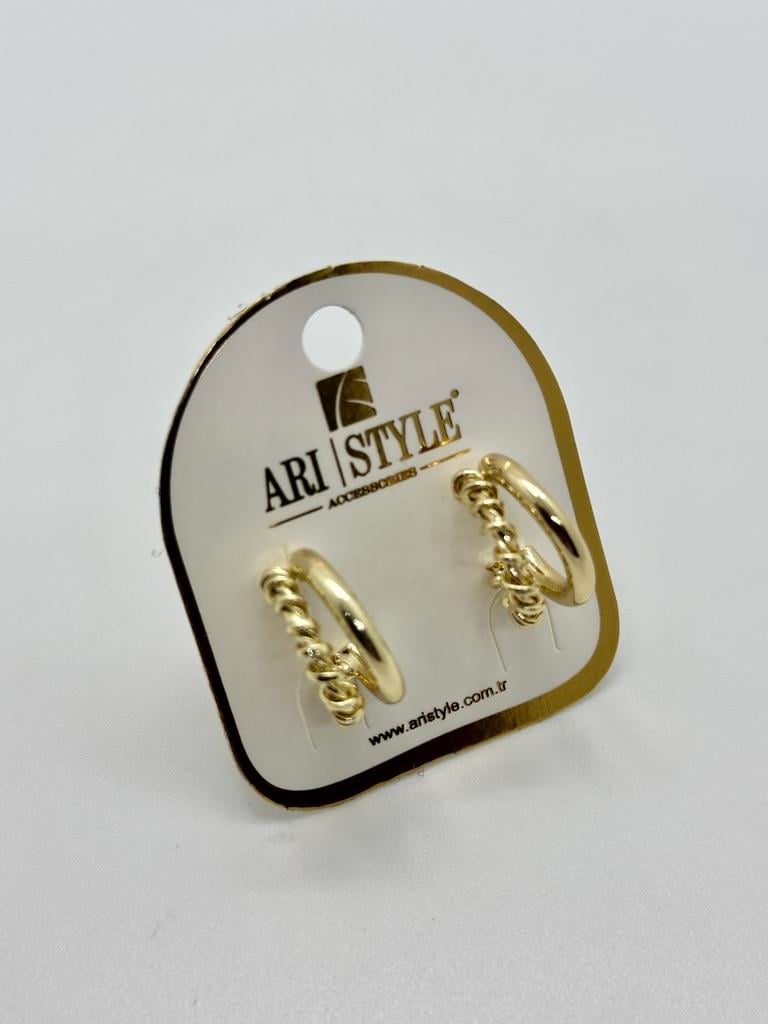 14K Altın Kaplama Taşlı Küpe BZ0387