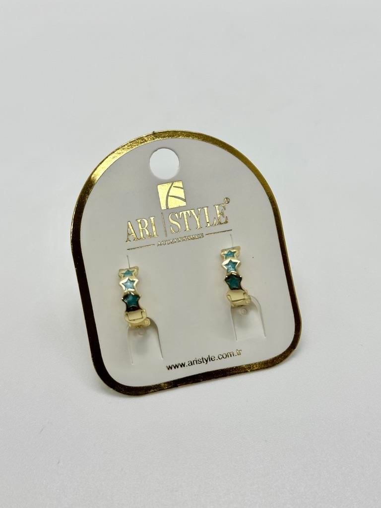 14K Altın Kaplama Taşlı Küpe BZ0424
