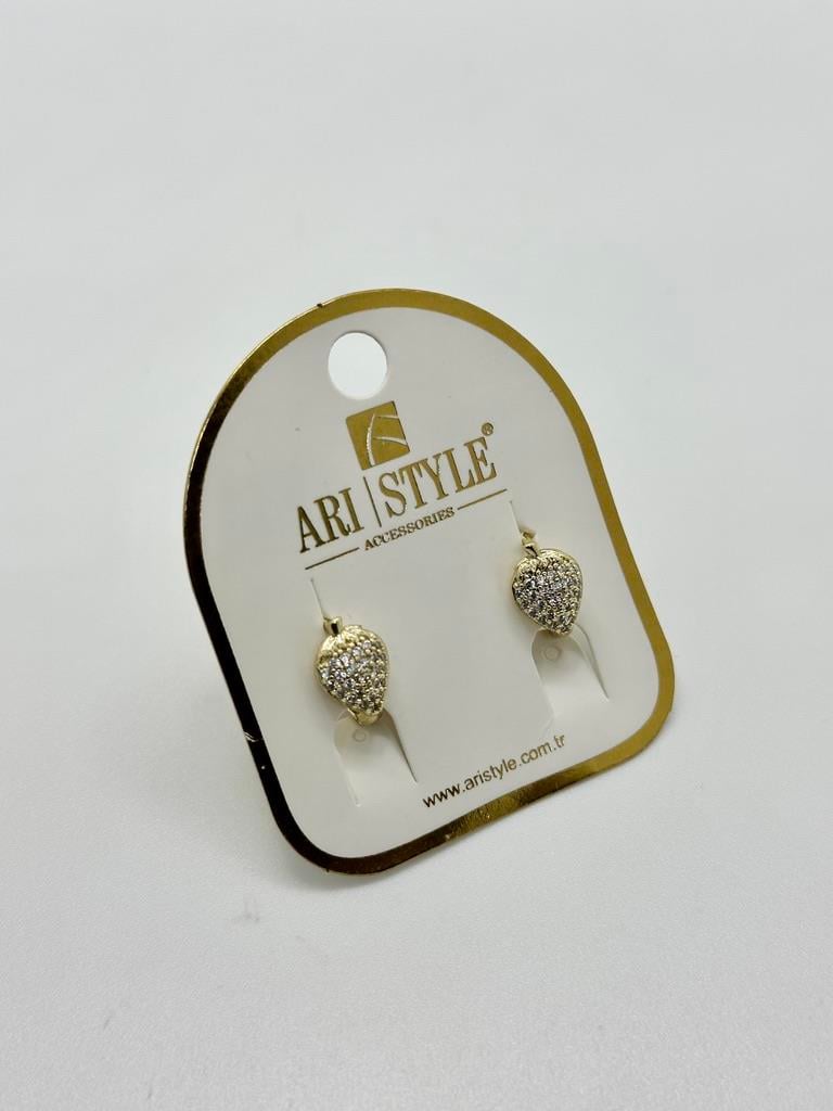 14K Altın Kaplama Taşlı Küpe BZ0452