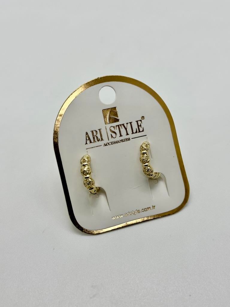 14K Altın Kaplama Taşlı Küpe BZ0541