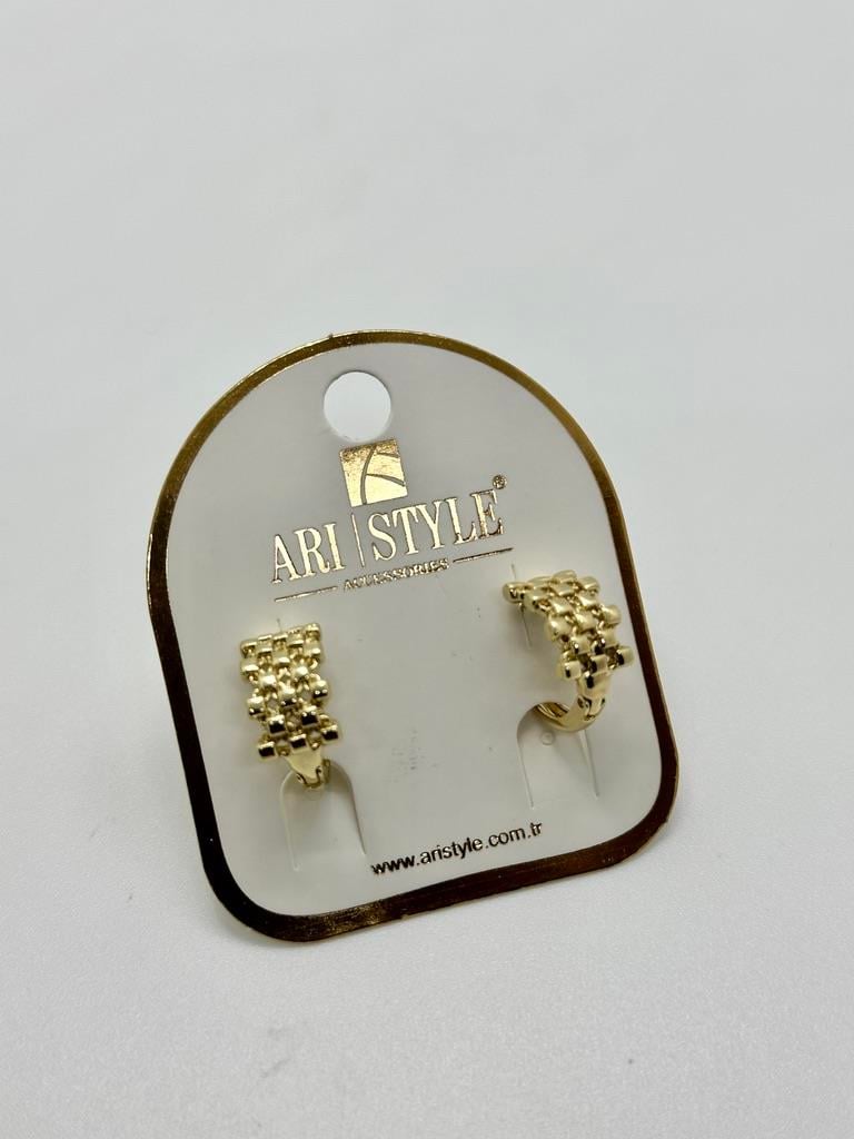 14K Altın Kaplama Taşlı Küpe BZ0552