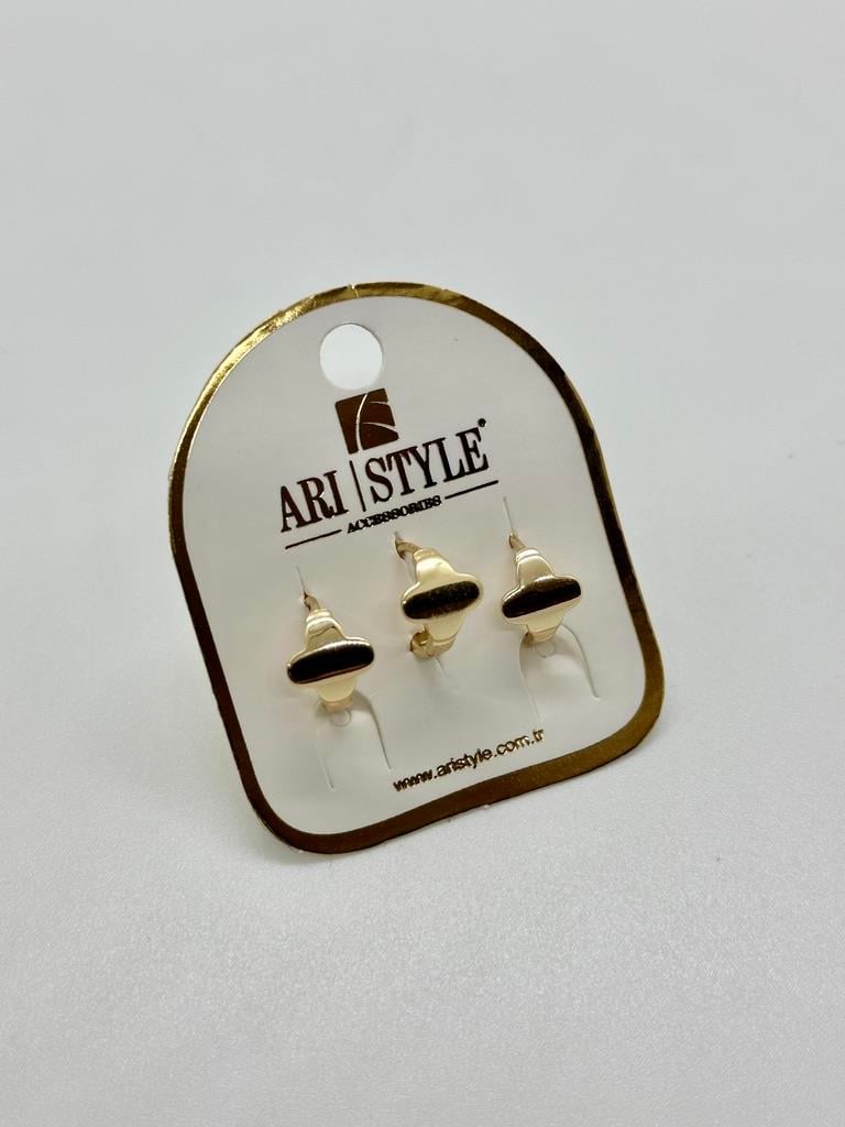 14K Altın Kaplama Taşlı Küpe BZ0627