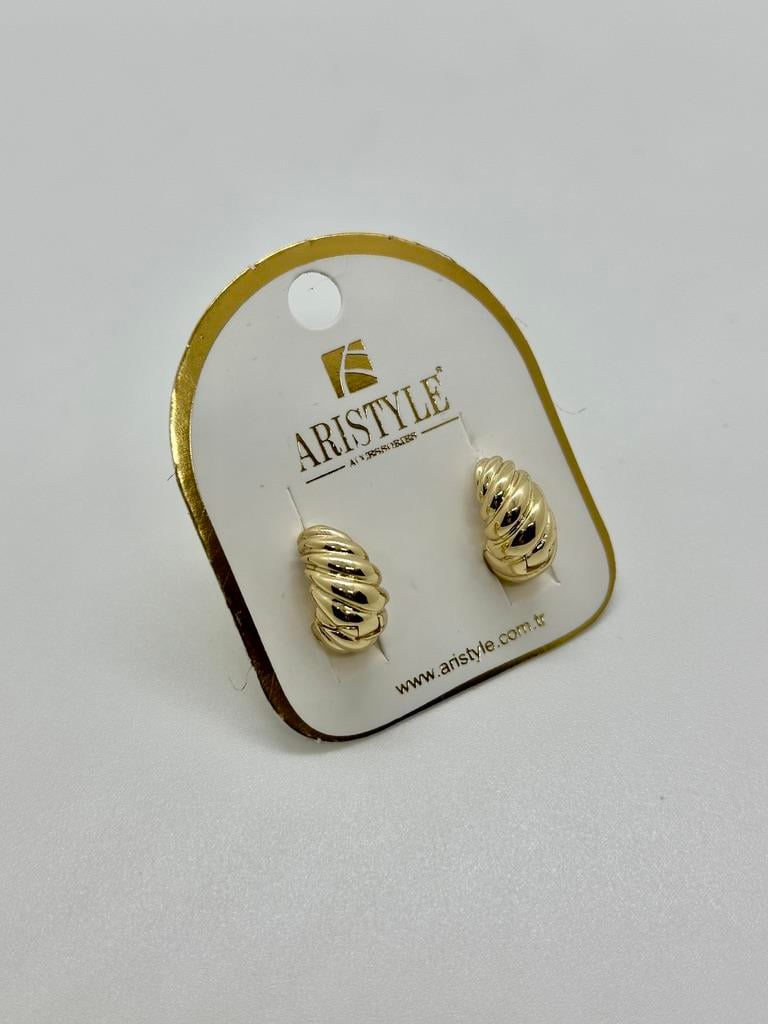 14K Altın Kaplama Taşlı Küpe BZ0648