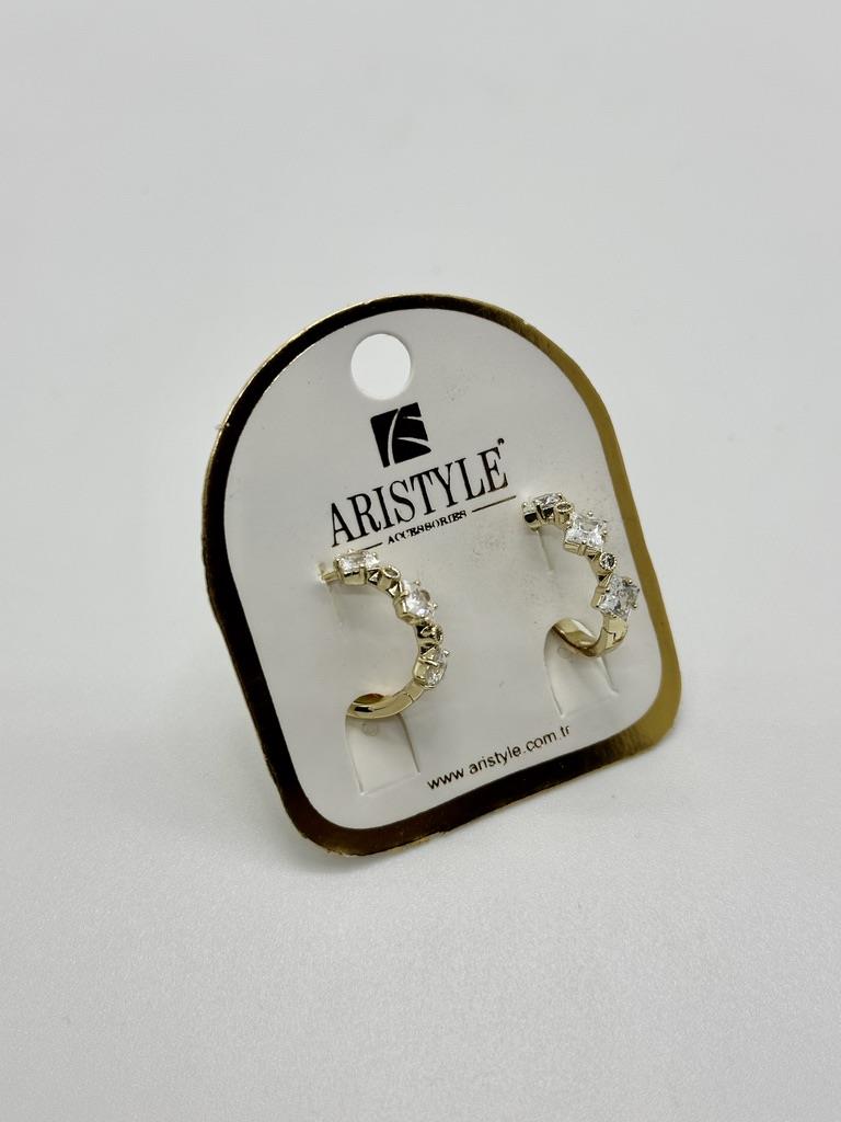 14K Altın Kaplama Taşlı Küpe BZ0843