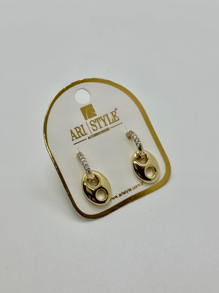 14K Altın Kaplama Taşlı Küpe BZ0869