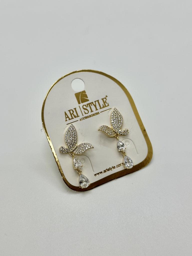 14K Altın Kaplama Taşlı Küpe BZ0876