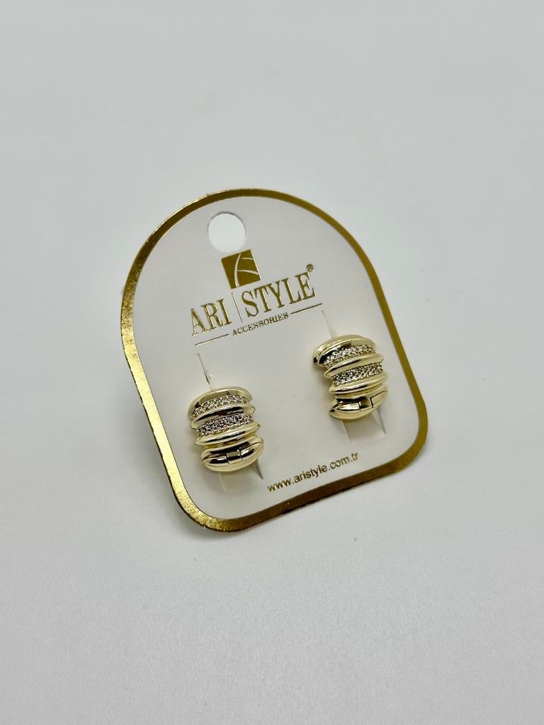 14K Altın Kaplama Taşlı Küpe BZ0898