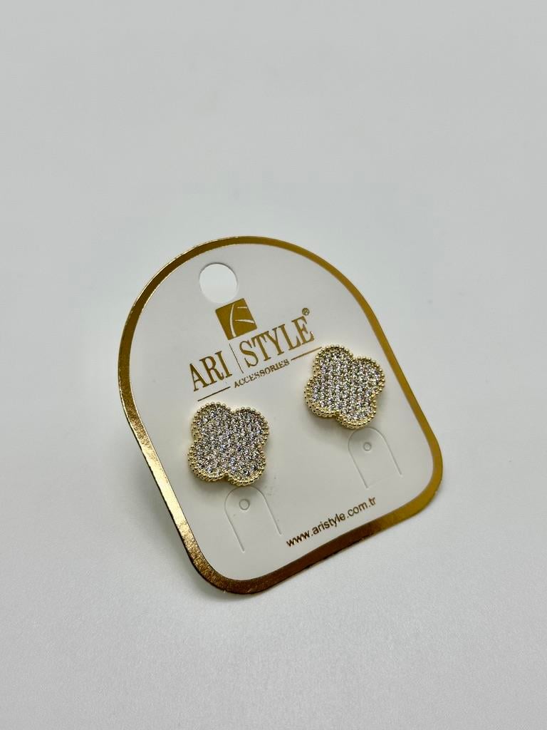 14K Altın Kaplama Taşlı Küpe BZ0904