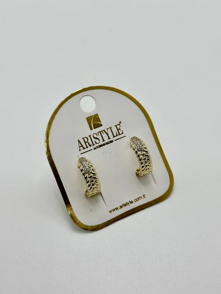 14K Altın Kaplama Taşlı Küpe BZ0912