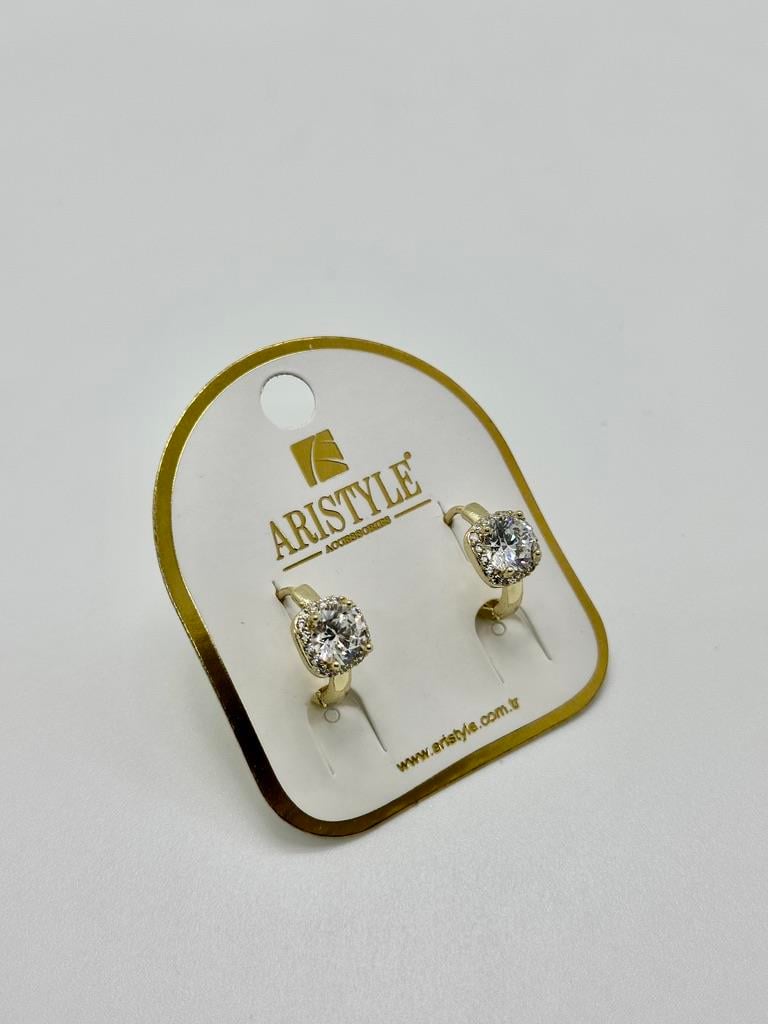 14K Altın Kaplama Taşlı Küpe BZ0915