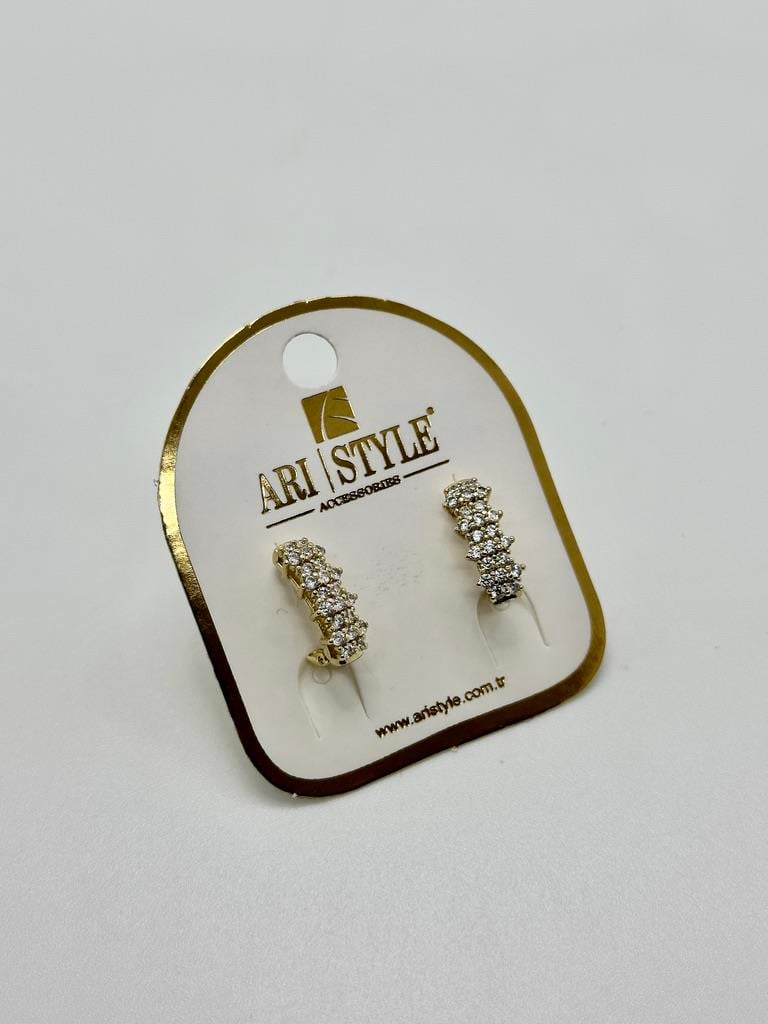 14K Altın Kaplama Taşlı Küpe BZ0951