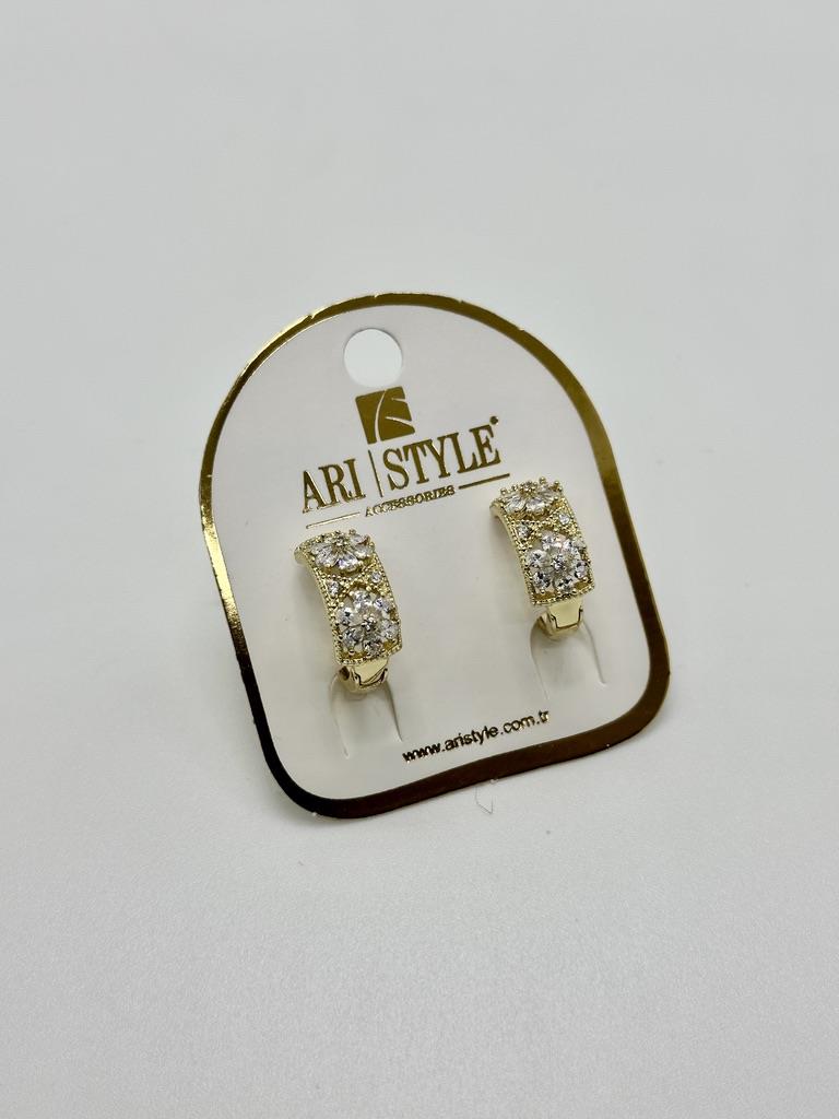 14K Altın Kaplama Taşlı Küpe BZ0957
