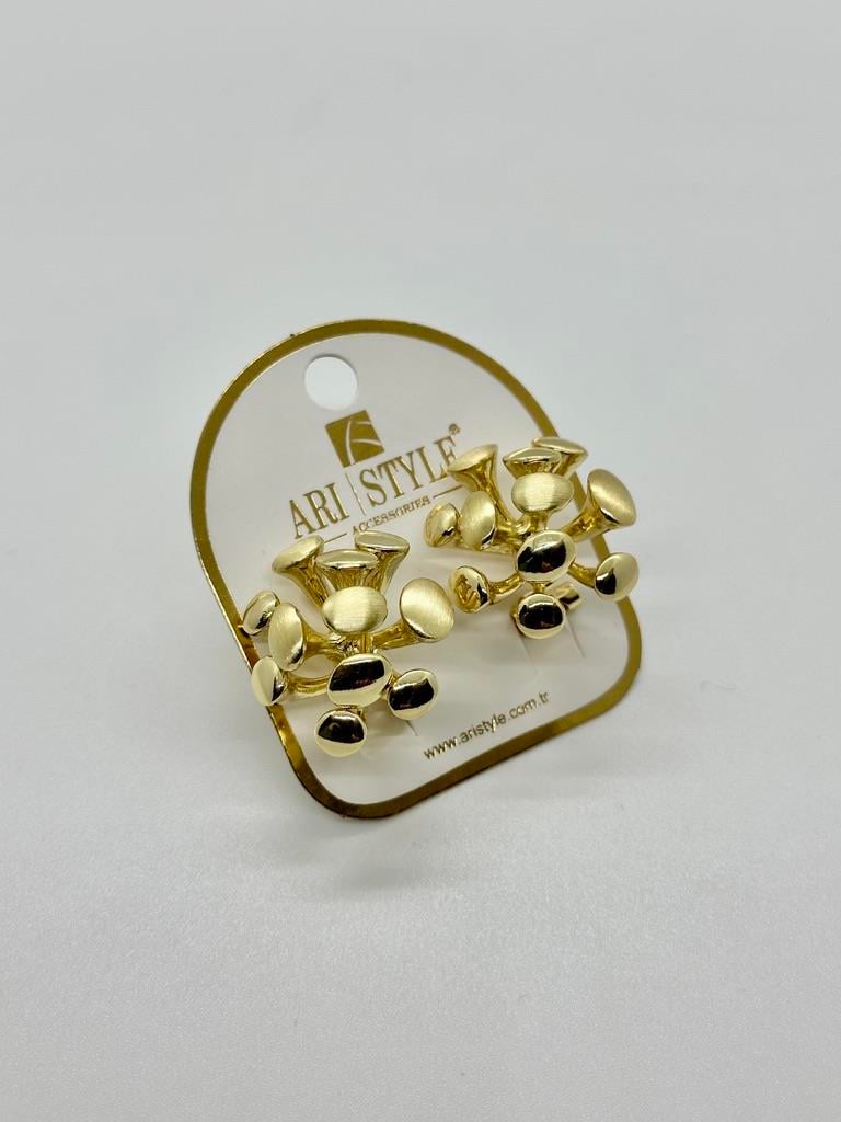 14K Altın Kaplama Taşı Küpe PS0236