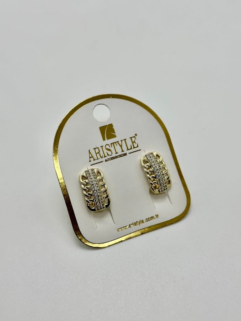 14K Altın Kaplama Taşı KüpeBZ0975