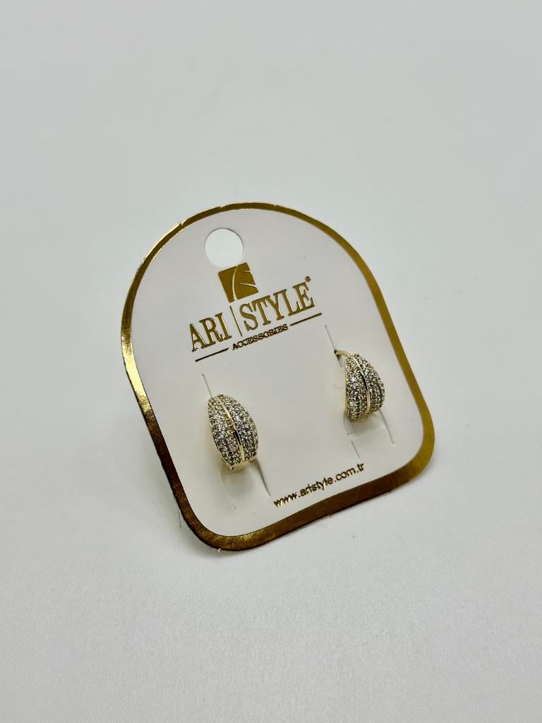 14K Altın Kaplama Taşı KüpeBZ0981