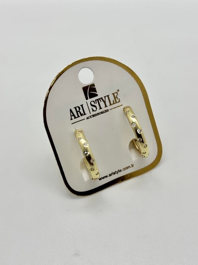 14K Altın Kaplama Taşlı Küpe BZ 0241