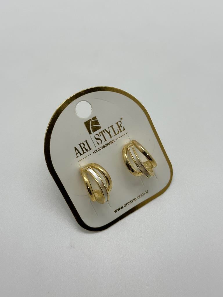 14K Altın Kaplama Taşlı Küpe BZ0158