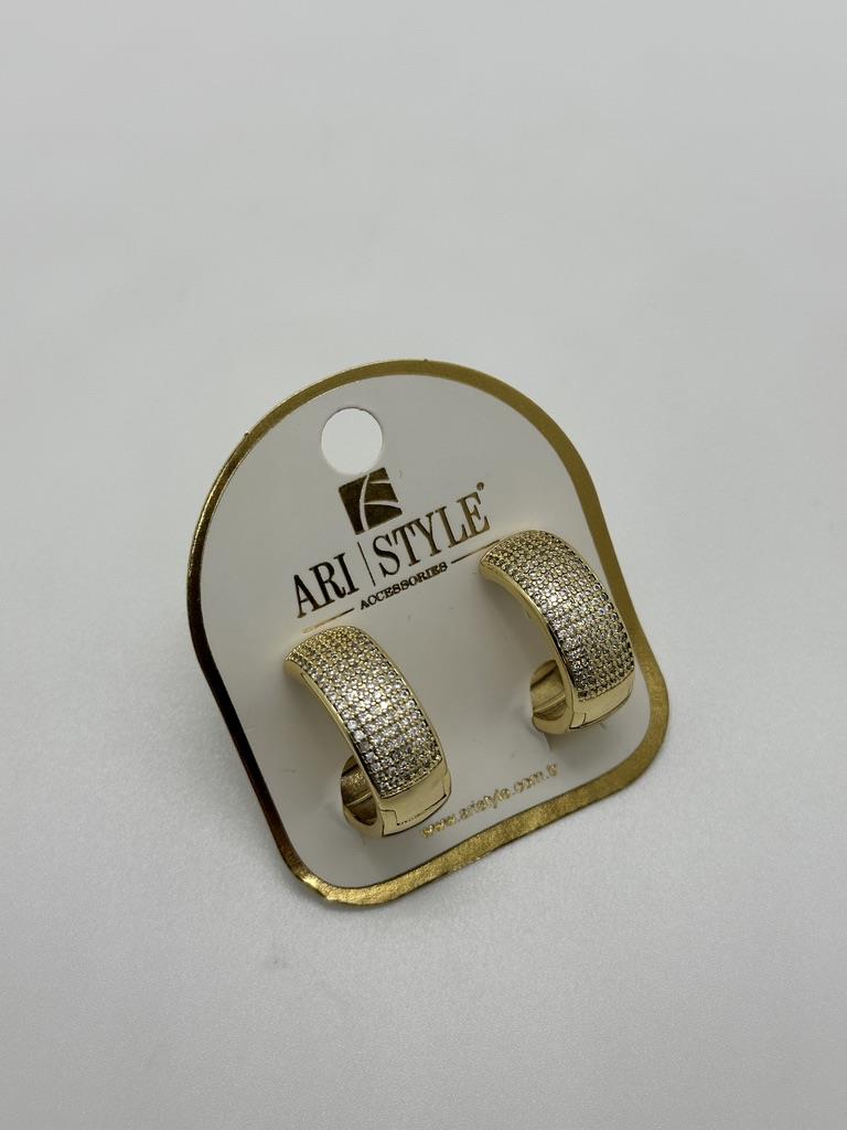 14K Altın Kaplama Taşlı Küpe BZ0161