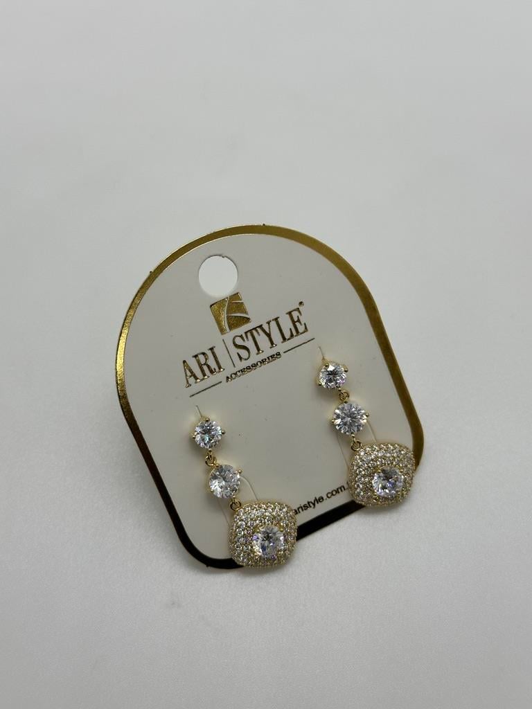14K Altın Kaplama Taşlı Küpe BZ0162