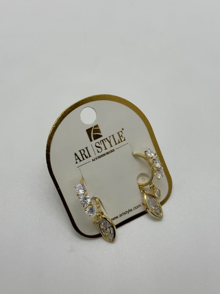14K Altın Kaplama Taşlı Küpe BZ0163