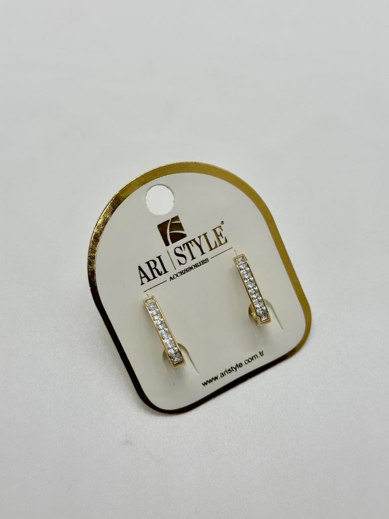14K Altın Kaplama Taşlı Küpe BZ0170