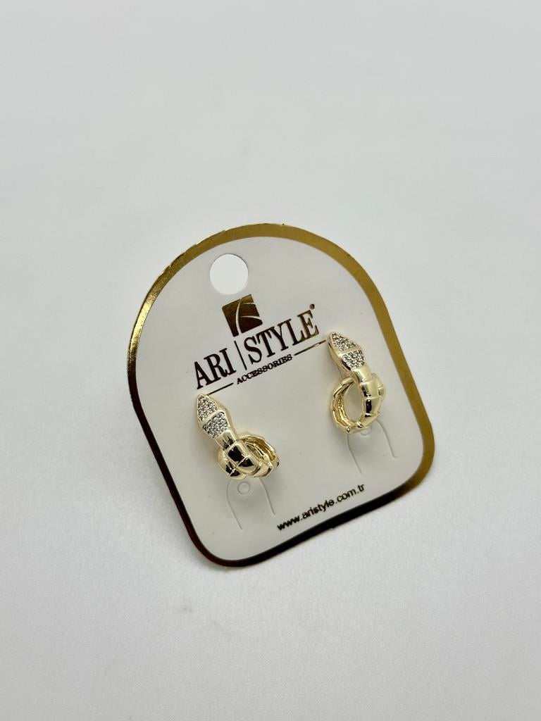 14K Altın Kaplama Taşlı Küpe BZ0175
