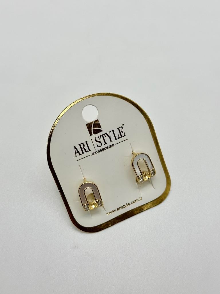 14K Altın Kaplama Taşlı Küpe BZ0178