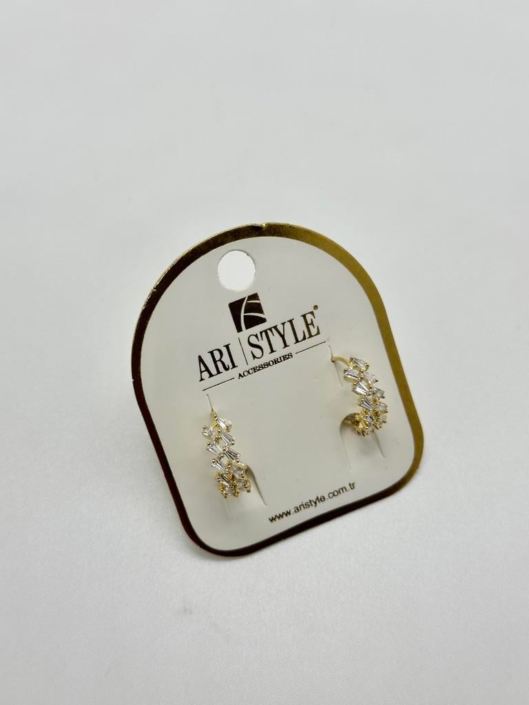 14K Altın Kaplama Taşlı Küpe BZ0180