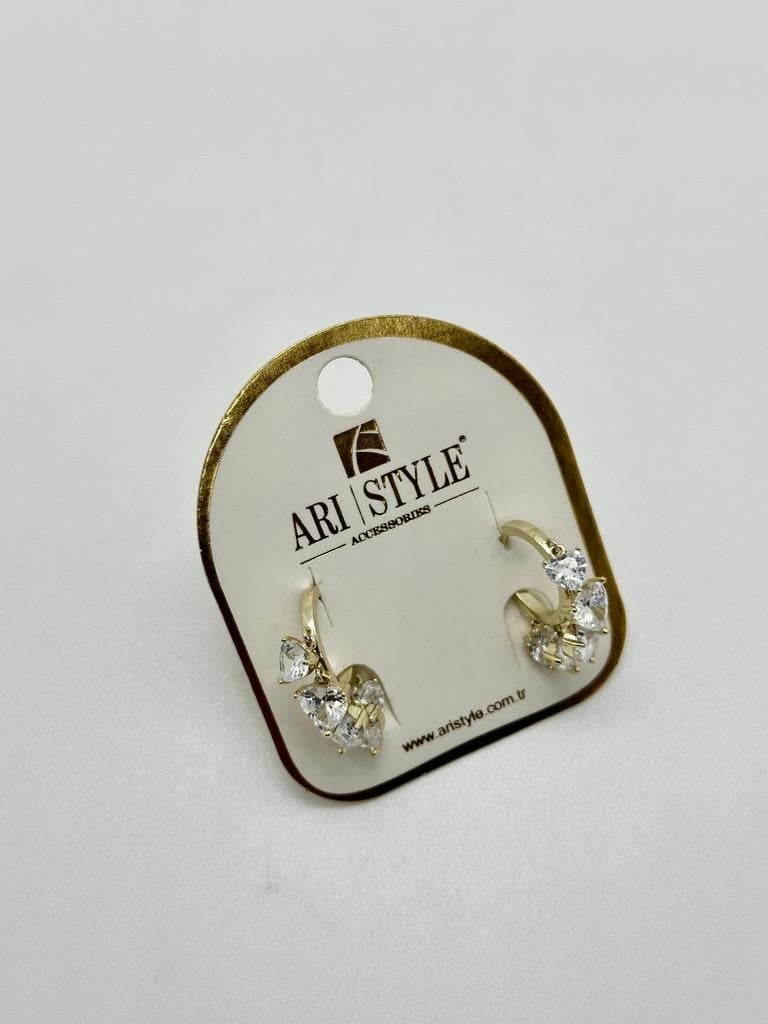 14K Altın Kaplama Taşlı Küpe BZ0183