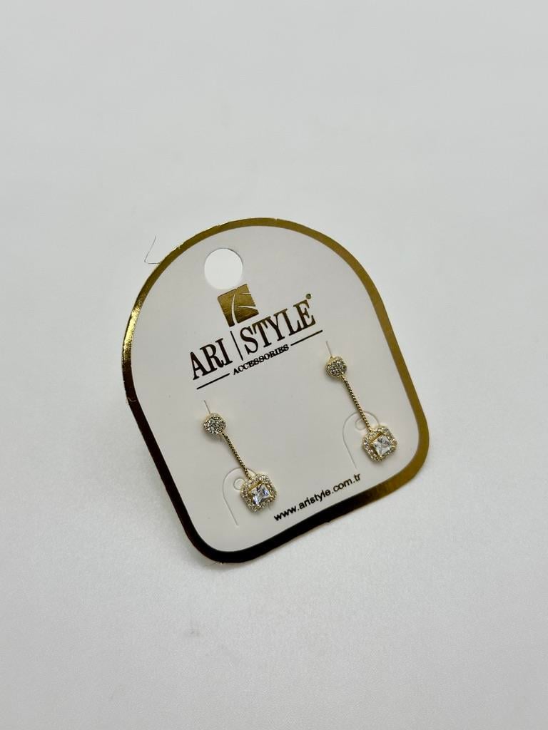 14K Altın Kaplama Taşlı Küpe BZ0185
