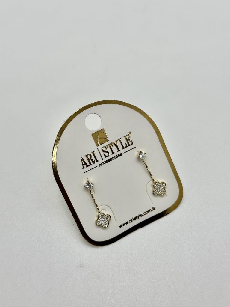14K Altın Kaplama Taşlı Küpe BZ0186