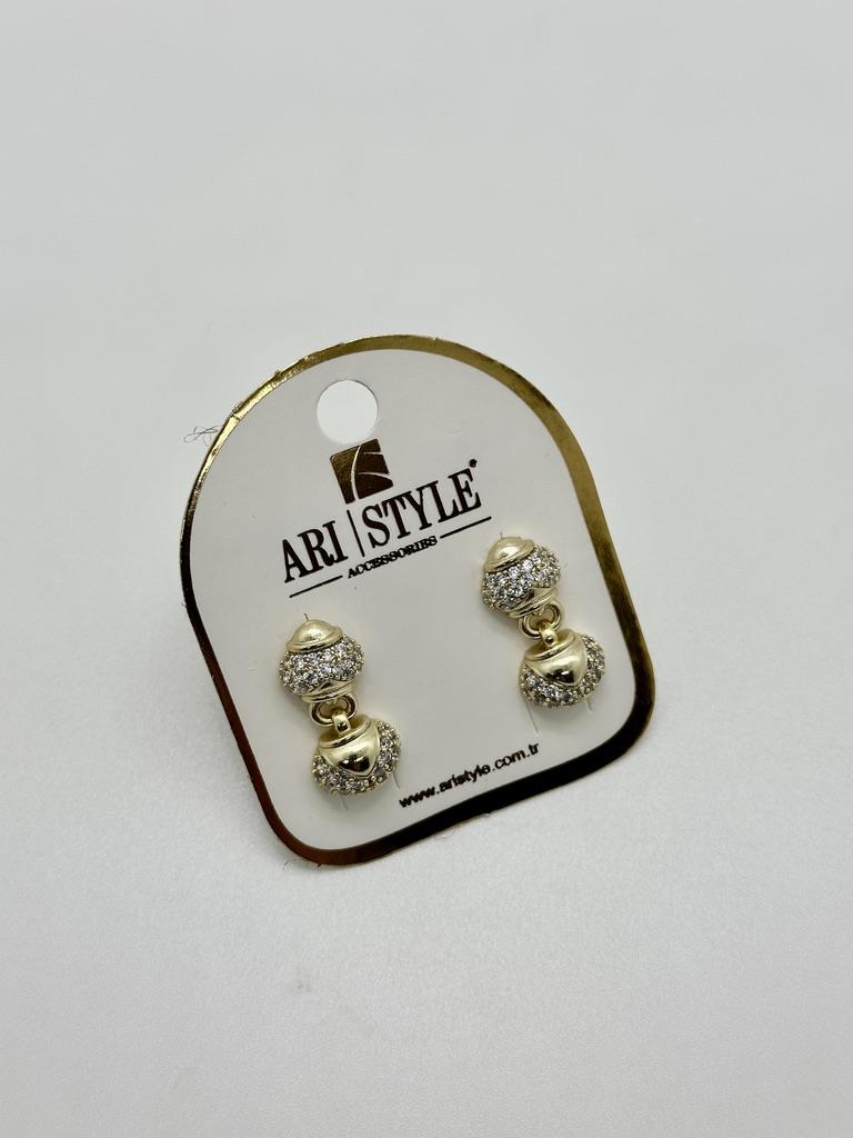 14K Altın Kaplama Taşlı Küpe BZ0189