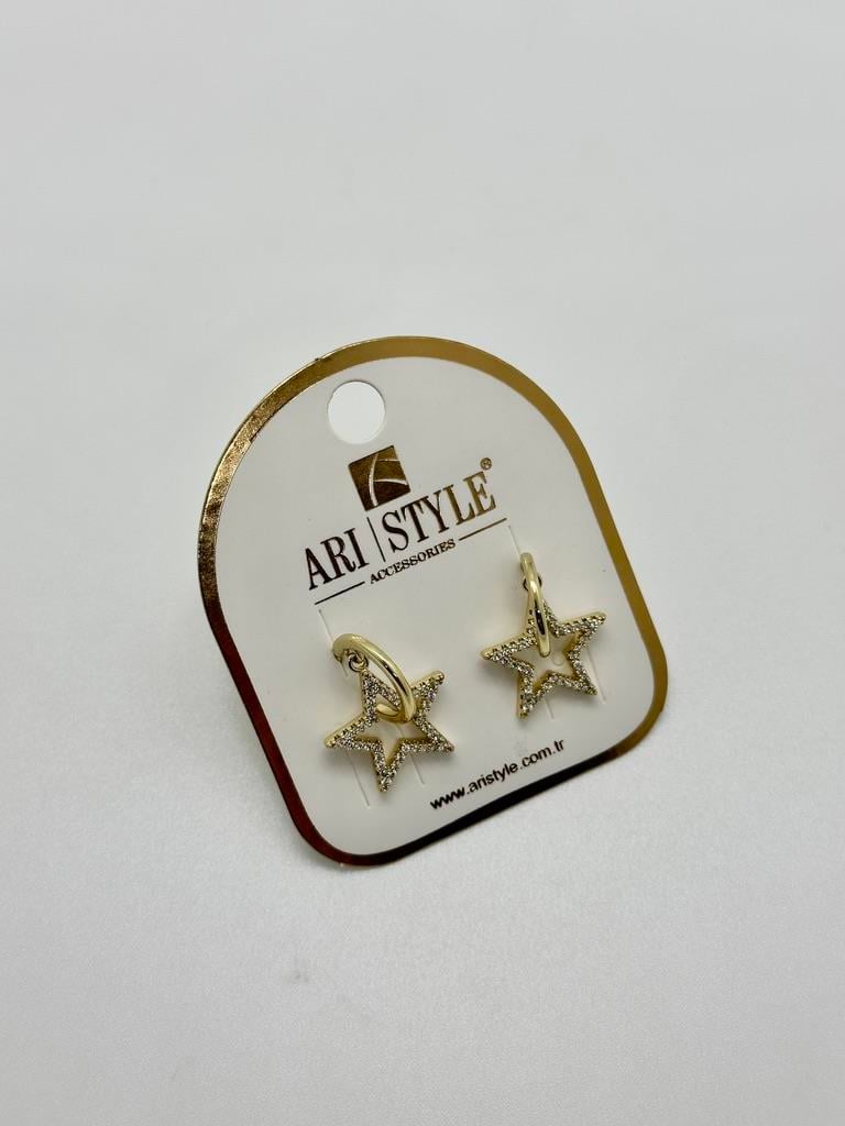 14K Altın Kaplama Taşlı Küpe BZ0193