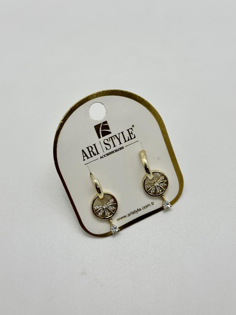 14K Altın Kaplama Taşlı Küpe BZ0195