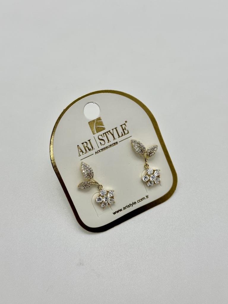 14K Altın Kaplama Taşlı Küpe BZ0197