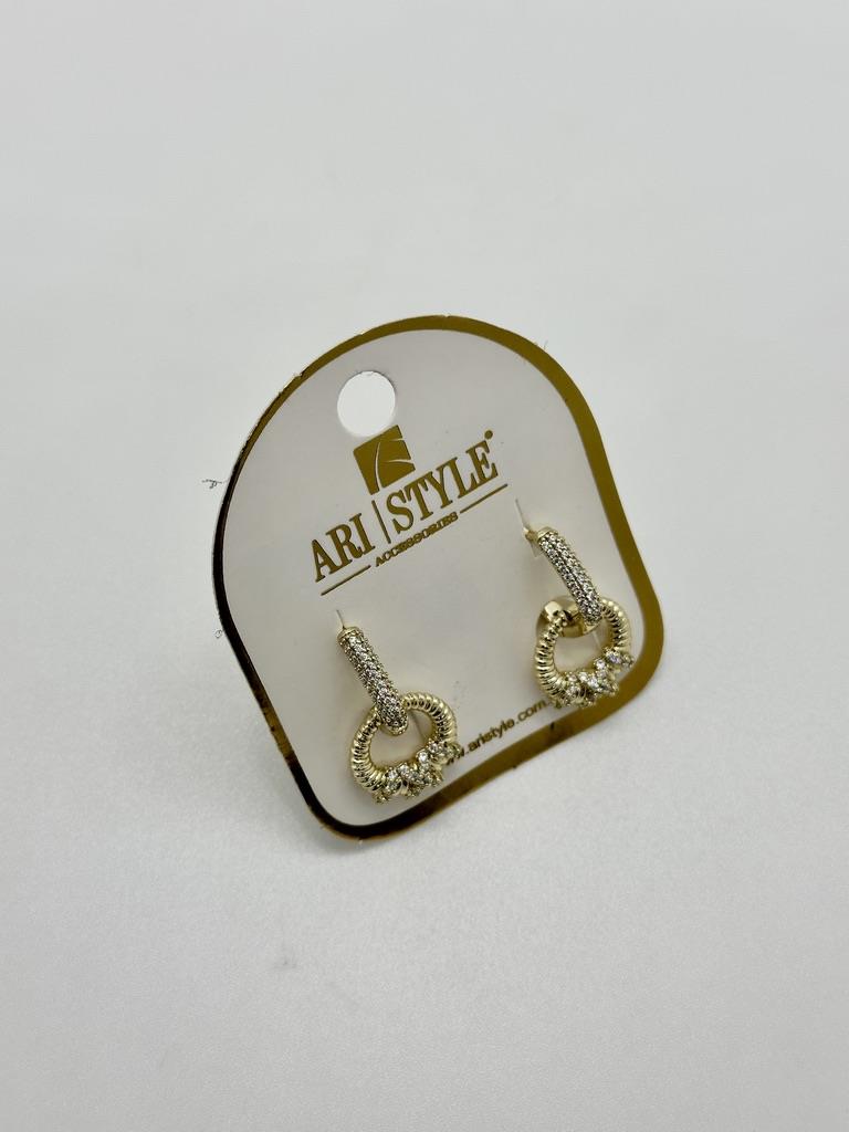 14K Altın Kaplama Taşlı Küpe BZ0199
